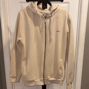 MYH Cream Zip-Up Hoodie Medium